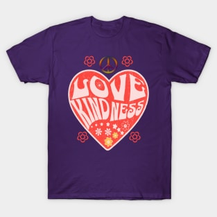 Hippie Style Peace, Love & Kindness T-Shirt